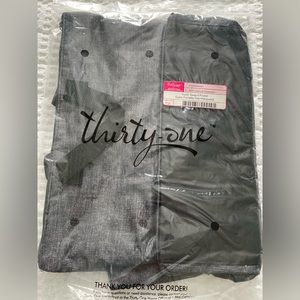 Thirty One Super Swap it pocket. Charcoal crosshatch pattern